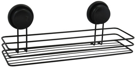 MSV Doucherekje/badkamerrekje - zwart - 35 x 14 cm - 10 kg - metaal