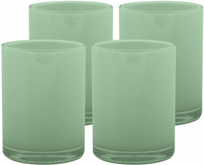 MSV Drinkbeker/limonadebeker - 4x - kunststof - groen - 440 ml - luxe design