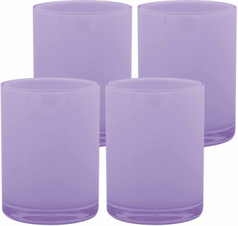 MSV Drinkbeker/limonadebeker - 4x - kunststof - lila paars - 440 ml - luxe design