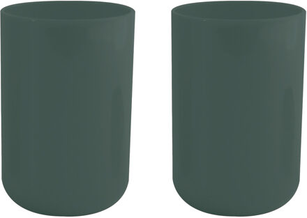 MSV Drinkbeker/limonadebeker - 4x - PS kunststof - donkergroen - 490 ml