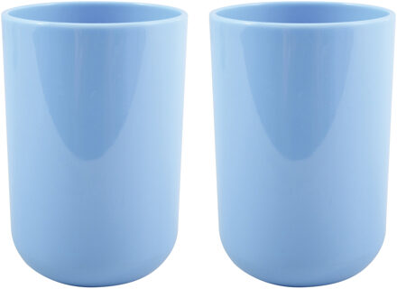 MSV Drinkbeker/limonadebeker - 4x - PS kunststof - lichtblauw - 490 ml