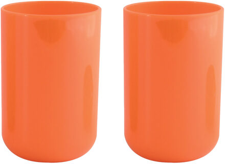 MSV Drinkbeker/limonadebeker - 4x - PS kunststof - oranje - 490 ml