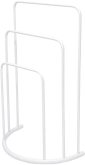 MSV Handdoeken rek badkamer - wit chroom metaal - 50 x 75 cm