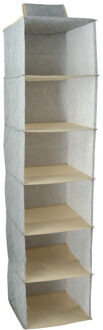 MSV Kast organizer - hangend - 6 vakken - 28 x 28 x 112 cm - grijs