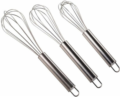 MSV Keukengerei gardes - 3x stuks - RVS - formaten 20/22/25 cm