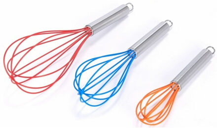 MSV Keukengerei gardes set van 3 stuks - RVS/silicone - formaten 20/25/30 cm