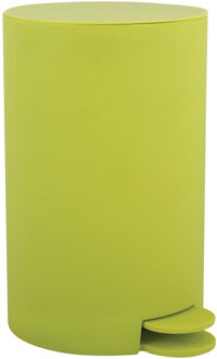 MSV kleine pedaalemmer - kunststof - appelgroen - 3L - 15 x 27 cm - Badkamer/toilet - Pedaalemmers