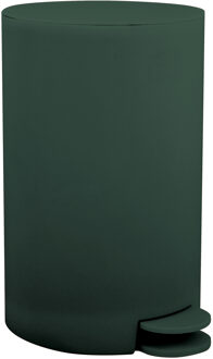 MSV kleine pedaalemmer - kunststof - donkergroen - 3L - 15 x 27 cm - Badkamer/toilet - Pedaalemmers