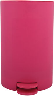 MSV kleine pedaalemmer - kunststof - fuchsia roze - 3L - 15 x 27 cm - Badkamer/toilet - Pedaalemmers