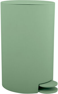 MSV kleine pedaalemmer - kunststof - groen - 3L - 15 x 27 cm - Pedaalemmers