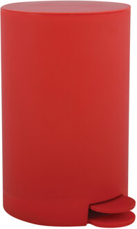 MSV kleine pedaalemmer - kunststof - rood - 3L - 15 x 27 cm - Badkamer/toilet - Pedaalemmers