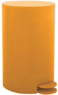MSV kleine pedaalemmer - kunststof - saffraan geel - 3L - 15 x 27 cm - Badkamer/toilet