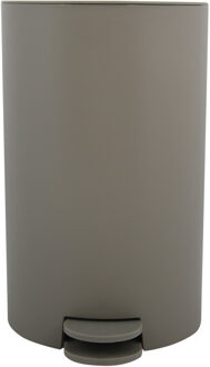 MSV kleine pedaalemmer - kunststof - taupe - 3L - 15 x 27 cm - Pedaalemmers