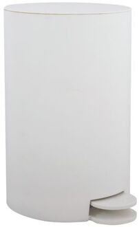 MSV kleine pedaalemmer - kunststof - wit - 3L - 15 x 27 cm - Badkamer/toilet
