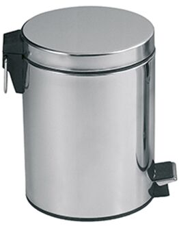 MSV kleine pedaalemmer - rvs - zilver - 3L - 16 x 25 cm - Badkamer/toilet - Pedaalemmers Zilverkleurig