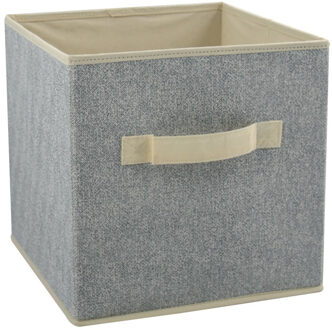 MSV Opbergmand/kastmand - 18 liter - grijs - 26 x 26 x 26 cm