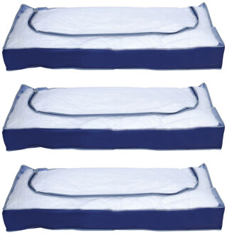 MSV Opbergtas/beschermhoes beddengoed/kleding - 3x - voor onder bed - 109 x 46 x 15 cm