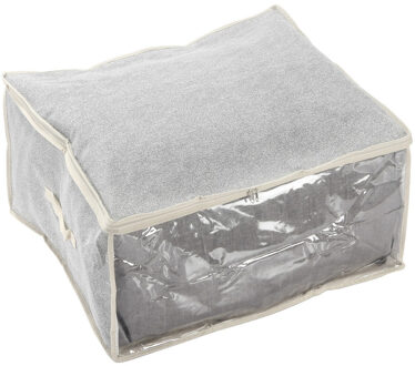 MSV Opbergtas/beschermhoes beddengoed/kleding - grijs - polyester - 57 x 30 x 50 cm