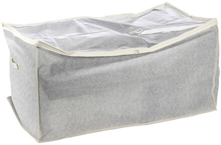 MSV Opbergtas/beschermhoes beddengoed/kleding - grijs - polyester - 91 x 53 x 47 cm