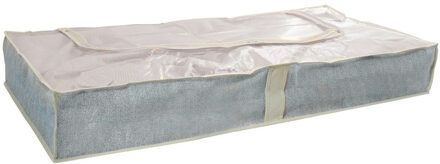 MSV opbergtas/beschermhoes beddengoed/kleding - voor onder bed - 109 x 46 x 15 cm - Opberghoezen Grijs