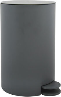 MSV Pedaalemmer - kunststof - donkergrijs - 3 liter - 15 x 27 cm