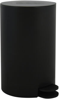 MSV Pedaalemmer - kunststof - zwart - 3 liter - 15 x 27 cm