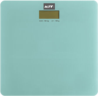 MSV Personen weegschaal - mintgroen - glas - 30 x 30 cm - digitaal - Weegschalen