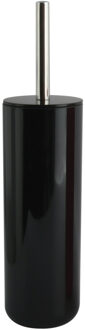 MSV Porto Toilet/wc-borstel in houder - kunststof - zwart - 38 cm