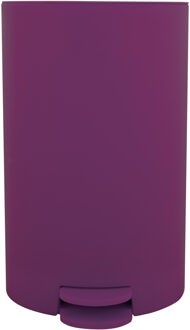 MSV Prullenbak/pedaalemmer - kunststof - paars - 3 liter - 15 x 27 cm - Badkamer/toilet