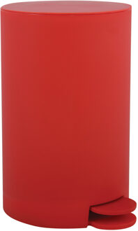 MSV Prullenbak/pedaalemmer - kunststof - rood - 3 liter - 15 x 27 cm - Badkamer/toilet