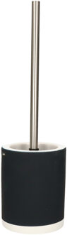 MSV Toilet/wc-borstel houder - keramiek/metaal - donker marine blauw - 38 cm