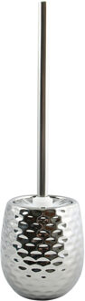 MSV Toiletborstel houder Phoenix - keramiek - zilver - 41 cm