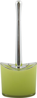 MSV Toiletborstel in houder/wc-borstel Aveiro - PS kunststof/rvs - limegroen/zilver - 37 x 14 cm