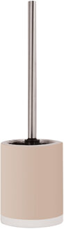 MSV Toiletborstel in houder/wc-borstel - keramiek/metaal - beige - 38 x 11 cm