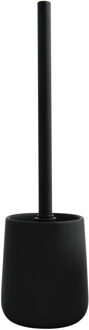 MSV Toiletborstel in houder/wc-borstel Malmo - keramiek - zwart