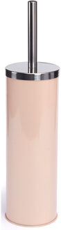 MSV Toiletborstel in houder/wc-borstel - metaal - beige - 38 cm - Toiletborstels