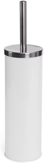 MSV Toiletborstel in houder/wc-borstel - metaal - ivoor wit - 38 x 9 cm