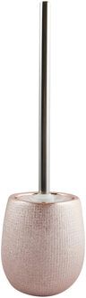 MSV Toiletborstel in houder/wc-borstel Shanghai - keramiek - rose goud - 41 x 11 cm