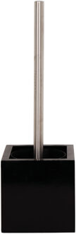 MSV Toiletborstel - MDF houder/rvs wc-borstel - zwart - 37 cm