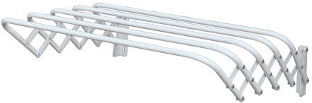 MSV Uitschuifbaar wasgoedrekje/droogrek - 3 meter waslijn - Ophangbaar aan muur - wit - 60 cm - Hangdroogrek