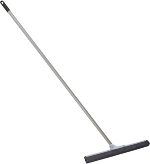 MSV Vloertrekker/douchetrekker - metaal/natuurrubber - breedte 34 cm - kunststof steel 120 cm - grijs