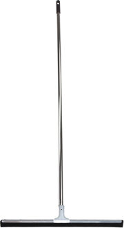 MSV Vloertrekker/douchetrekker - metaal/natuurrubber - breedte 60 cm - kunststof steel 130 cm - zilver