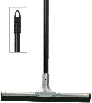 MSV Vloertrekker / watertrekker - metaal en rubber - B34 cm - steel kunststof zwart