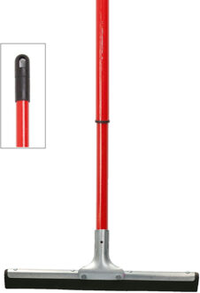 MSV Vloertrekker / watertrekker - metaal en rubber - B34 cm - uitschuifbare steel kunststof rood