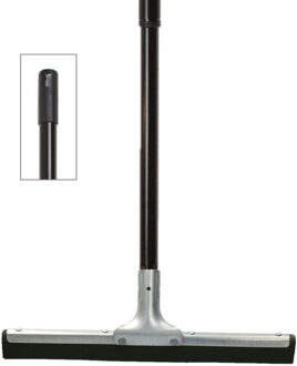 MSV Vloertrekker / watertrekker - metaal en rubber - B34 cm - uitschuifbare steel kunststof zwart