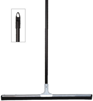 MSV Vloertrekker / watertrekker - metaal en rubber - B60 cm - steel kunststof zwart