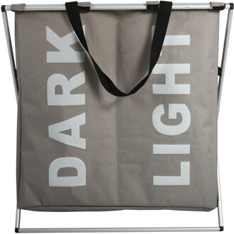 MSV Wasmand Profi- met 2x opvang waszak - 60 liter compartimenten - 57 x 38 x 59 cm - aluminium frame