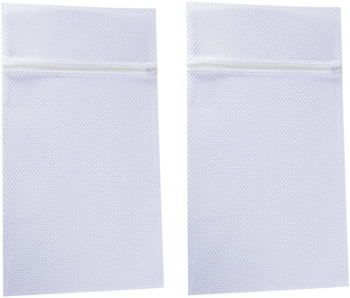 MSV Waszak voor kwetsbare kleding wasgoed/waszak - 2x - wit - Medium size - 45 x 25 cm