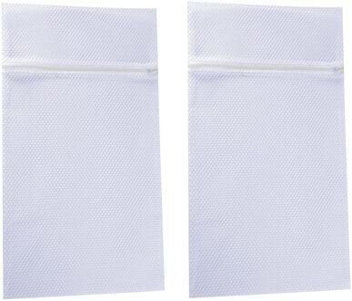 MSV Waszak voor kwetsbare kleding wasgoed/waszak - 2x - wit - XL size - 60 x 90 cm