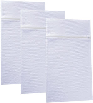 MSV Waszak voor kwetsbare kleding wasgoed/waszak - 3x - wit - Medium size - 45 x 25 cm